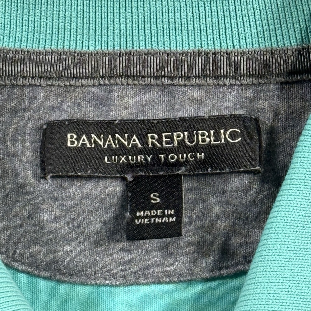 Banana Republic Luxury Touch Mens Small Polo Shirt Performance Blue Short Sleeve - Picture 3 of 10